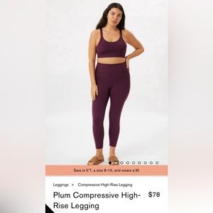 Girlfriend collective 2xl plum leggings